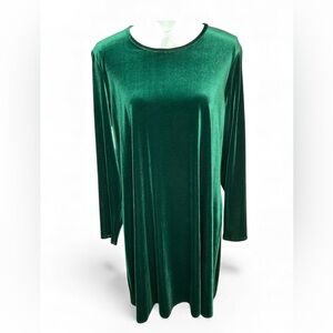 Vintage Jamie Brooke Green Velvet  Dress